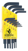 12238 Bondhus Set 10 Hex L-wrenches 1/16-1/4 - Short