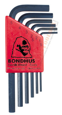 12246 Bondhus Set 6 Hex L-wrenches 1.5-5mm - Short