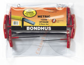 13389 Bondhus Set 8 Graduated Length Hex T-handles 2-10mm with Stand