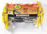 13390 Bondhus Set 10 Graduated Length Hex T-handles 3/32-3/8 with Stand