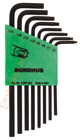 31832 Bondhus Set 8 Star L-wrenches - Long Arm Style - T6-T25