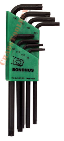 31834 Bondhus Set 8 Star L-wrenches - Long Arm Style - T9-T40