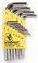16236 Bondhus Set 12 BriteGuard Plated Hex L-wrenches .050-5/16 - Short