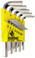 16237 Bondhus Set 13 BriteGuard Plated Hex L-wrenches .050-3/8 - Short