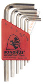 16246 Bondhus Set 6 BriteGuard Plated Hex L-wrenches 1.5-5mm - Short