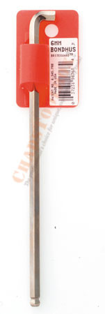 16768 Bondhus 6mm BriteGuard Plated Stubby Balldriver L-wrench
