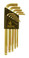 37937 Bondhus Set 13 GoldGuard Plated Balldriver L-wrenches .050-3/8