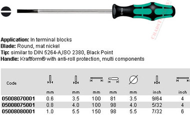 05008070002 WERA 335 FK SLOTTED S/D .6 X 3.5 X 100MM