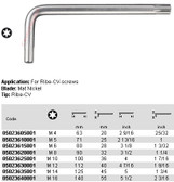 05023630001 WERA 965 RIBE CV L-KEY SIZE M12