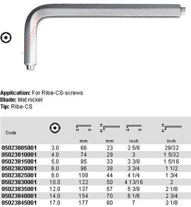 05023810001 WERA 966 RIBE CS L-KEY 4MM