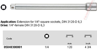 05048300001 WERA 796 AL BITHOLDER 1/4" SQ DRIVE EXT X 120MM