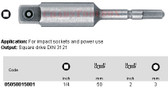 05050015001 WERA 870/00 ADAPTOR 1/4 SQ X 3MM HEX