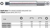 05050315001 WERA 870/5 ADAPTOR 1/2 SQ X 5/16 HEX