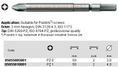05055810001 WERA 855/00Z POZI BIT PZ1 X 50MM, 3MM DRIVE