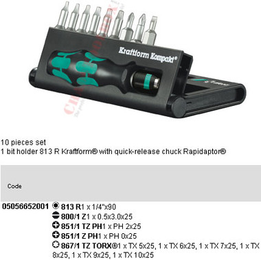 05056652001 WERA KRAFTFORM KOMPAKT 11 (10 PC SET)