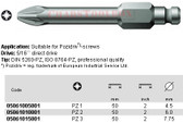 05061010001 WERA 855/5Z POZI BIT PZ2 X 50MM, 5/16" DRIVE