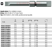 05063235001 WERA 800/8Z SLOT BIT 0.8 X 5.5 X 70MM, 7MM DRIVE