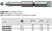 05063805001 WERA 851/8TZ PHILLIPSILLIPS BIT PHILLIPS1 X 53MM, 7MM DRIVE