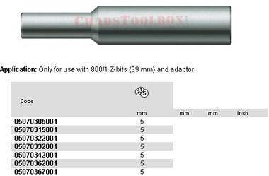 05070322001 WERA 803 FINDER SLEEVE 5.5 X 4.5 X 44.5MM