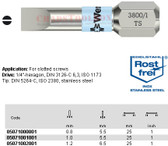 05071000001 WERA 3800/1TS SLOT BIT STAINLESS 0.8 X 5.5 X 25MM