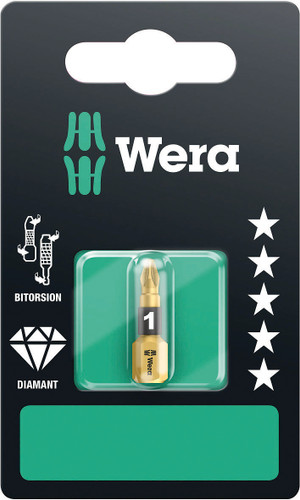 WERA 05073336001 855/1 BDC PZ 1 X 25 MM SB BITS ASSORTMENT