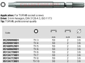 05134771001 WERA 867/00Z TORX BIT TX7 X 50MM, 3MM DRIVE