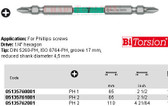 05135760001 WERA 851/23 RBTH DOUBLE-END BIT PHILLIPS1 X 65MM, REDUCED SHNK