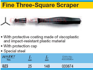 HAZET 823 FINE THREE SQUARE SCRAPER