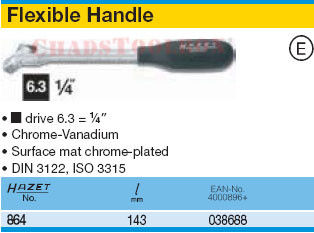 HAZET 864 FLEXIBLE HANDLE 6,3 (1/4")