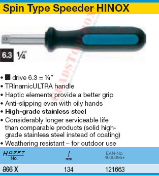 HAZET 866X SPIN TYPE SPEEDER 6,3 (1/4")