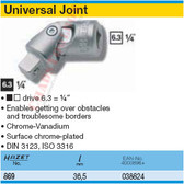 HAZET 869 UNIVERSAL JOINT 6,3 (1/4")