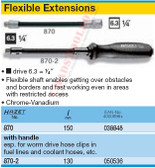HAZET 870 FLEXIBLE EXTENSION 6,3 (1/4")