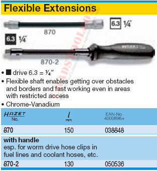HAZET 870 FLEXIBLE EXTENSION 6,3 (1/4")