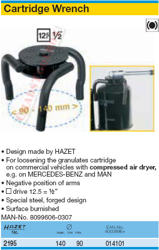 HAZET 2195 CARTRIDGE WRENCH - ChadsToolbox.com Inc