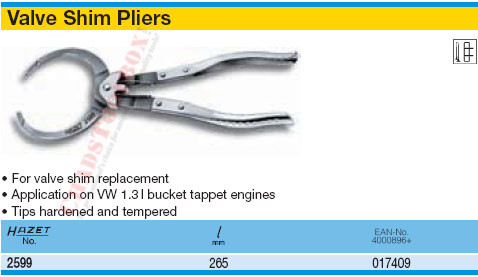 HAZET 2599 VALVE SHIM PLIERS - ChadsToolbox.com Inc