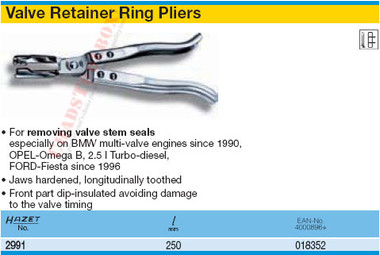 HAZET 2991 VALVE RETAINER RING PLIERS