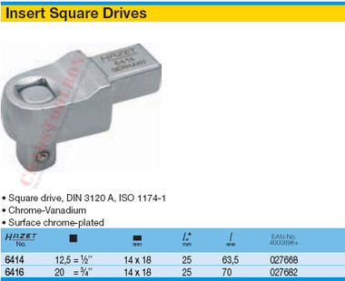 HAZET 6414 INSERT SQUARE DRIVE