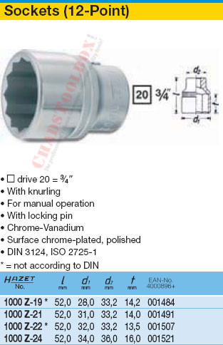 HAZET 1000Z-24 12-POINT SOCKET