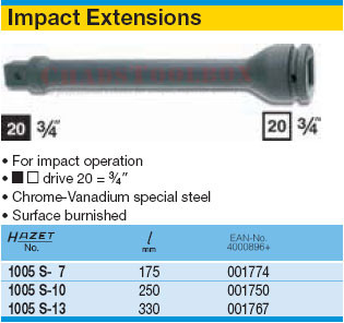 HAZET 1005S-10 EXTENSION FOR IMPACT SOCKETS