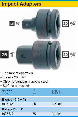 HAZET 1007S-2 ADAPTER FOR IMPACT SOCKETS