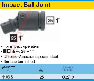 HAZET 1106S UNIVERSAL JOINT FOR IMPACT SOCKETS