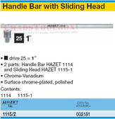 HAZET 1115/2 HANDLE BAR WITH SLIDING HEAD