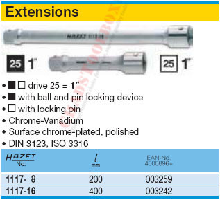 HAZET 1117-8 EXTENSION 25 (1")