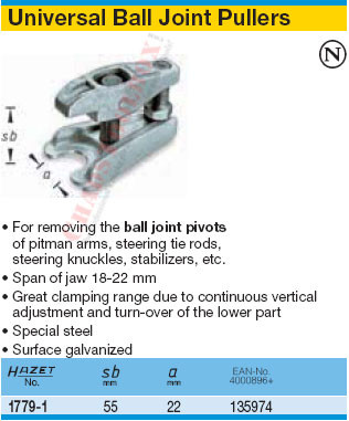 HAZET 1779-1 BALL JOINT PULLER