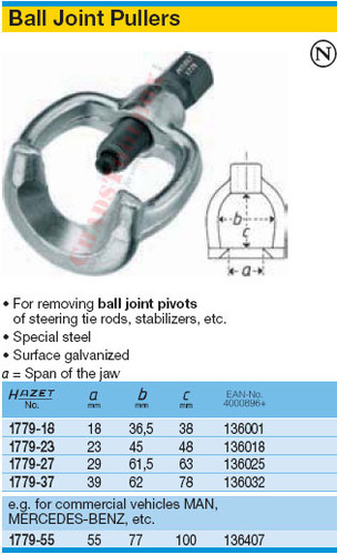 HAZET 1779-23 BALL JOINT PULLER