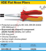 HAZET 1816VDE-22 FLAT NOSE PLIERS