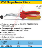 HAZET 1841BVDE-33 SNIPE NOSE PLIERS