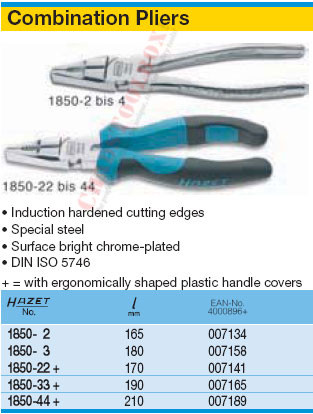 HAZET 1850-33 COMBINATION PLIERS