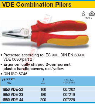 HAZET 1850VDE-22 COMBINATION PLIERS