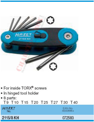 HAZET 2115/8KH TORX OFFSET SCREWDRIVERS SET